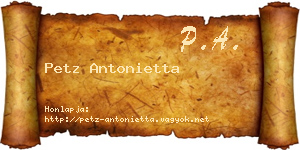 Petz Antonietta névjegykártya